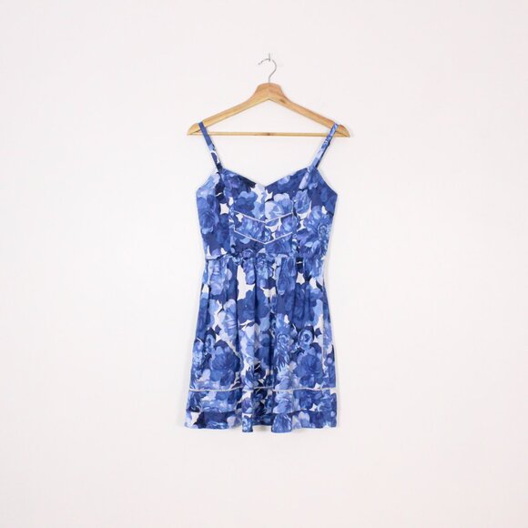 Vintage Y2K Dynamite Blue and White Trumpet Style Dress - Picture 2 of 5